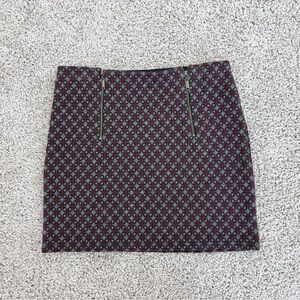 Cooperative Geometric Mini Skirt - Red and grey